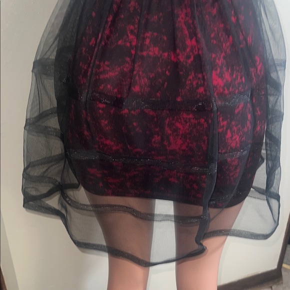 Betsey Johnson Strapless Red and Black Dress with Tulle Skirt - Picture 9 of 12